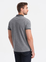 Ombre Clothing Schwarzes gestreiftes Herren-Poloshirt Ombre Clothing