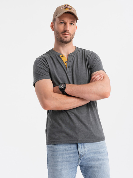 Ombre Clothing Graues Herren-T-Shirt mit Rundhalsausschnitt Ombre Clothing