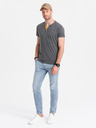 Ombre Clothing Graues Herren-T-Shirt mit Rundhalsausschnitt Ombre Clothing