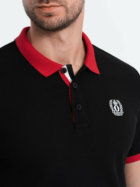 Ombre Clothing Schwarzes Herren-Polohemd Ombre Kleidung