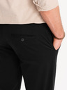 Ombre Clothing Schwarze Herren Chino-Hose mit Ziergürtel Ombre Clothing
