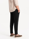 Ombre Clothing Schwarze Herren Chino-Hose mit Ziergürtel Ombre Clothing