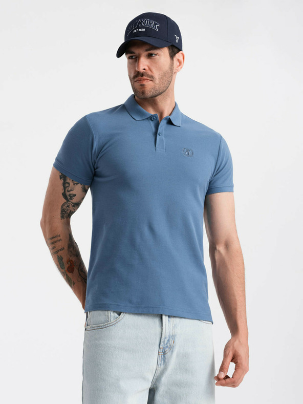 Ombre Clothing Blaues Herren-Poloshirt Basic Ombre Clothing
