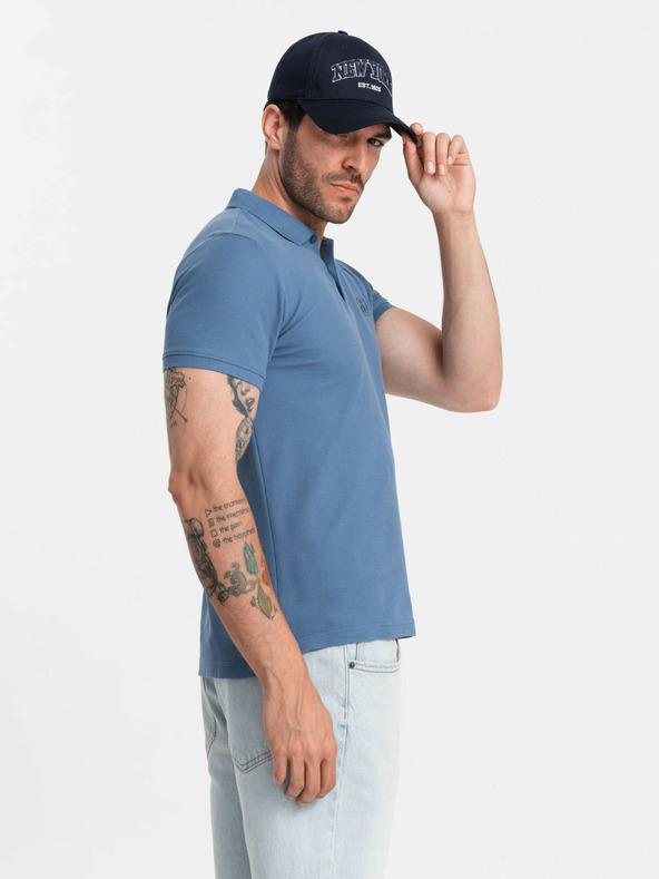 Ombre Clothing Blaues Herren-Poloshirt Basic Ombre Clothing