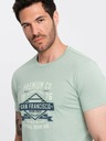 Ombre Clothing Mintfarbenes Herren-Poloshirt mit San Francisco-Aufdruck Ombre Clothing