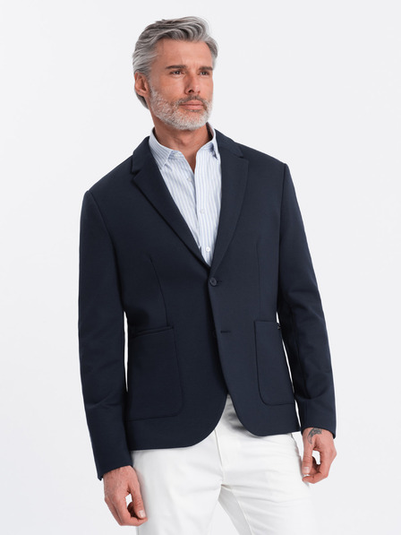 Ombre Clothing Dunkelblaue Herrenjacke mit Taschen Ombre Clothing