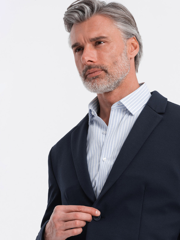 Ombre Clothing Dunkelblaue Herrenjacke mit Taschen Ombre Clothing