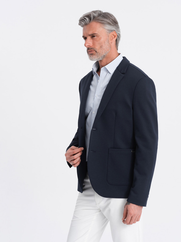 Ombre Clothing Dunkelblaue Herrenjacke mit Taschen Ombre Clothing