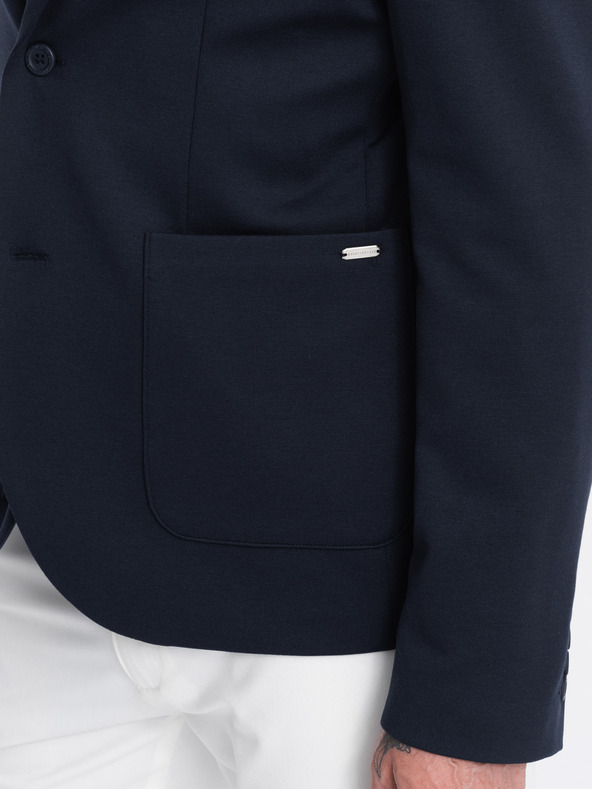 Ombre Clothing Dunkelblaue Herrenjacke mit Taschen Ombre Clothing