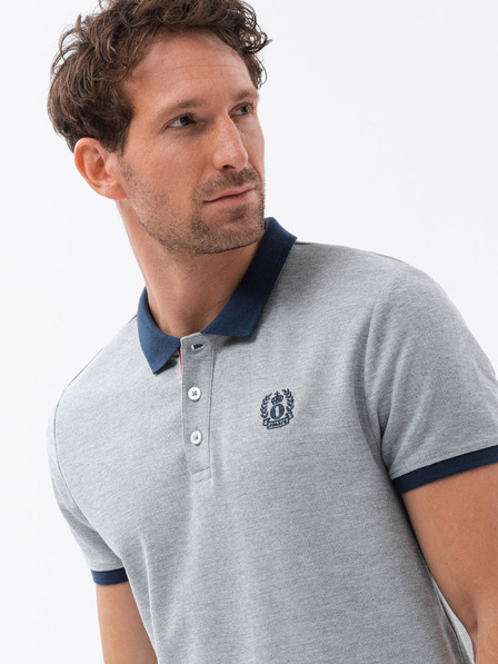 Ombre Clothing Graues Herren-Poloshirt Ombre Clothing