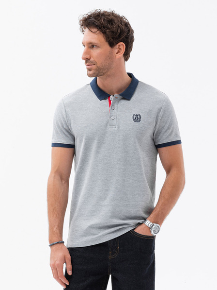 Ombre Clothing Graues Herren-Poloshirt Ombre Clothing
