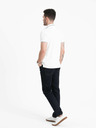 Ombre Clothing Weißes Herren-Poloshirt ohne Knöpfe Ombre Clothing