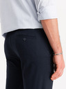 Ombre Clothing Dunkelblaue Herren-Chinohose mit Ziergürtel Ombre Clothing
