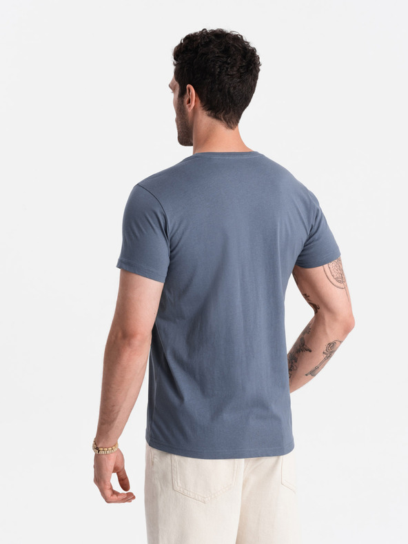 Ombre Clothing Blaues Herren-Basic-Shirt Ombre Clothing