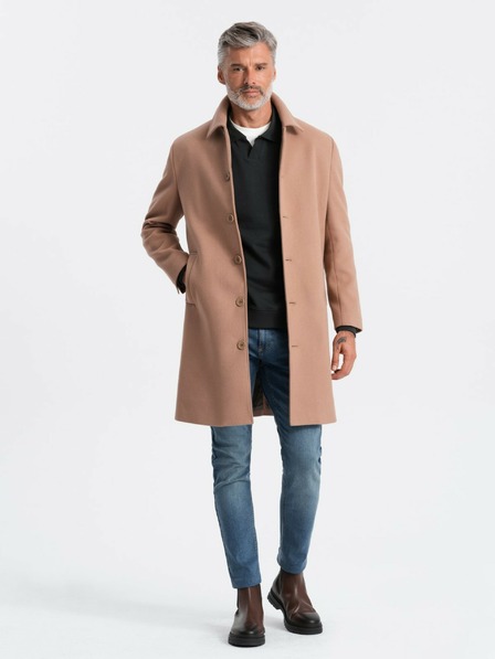 Ombre Clothing Herren-Einreihiger Mantel mit Kragen und Unterrock von Ombre Clothing