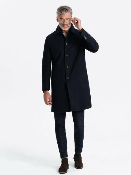 Ombre Clothing Herren-Einreihiger Mantel mit Kragen und Unterrock von Ombre Clothing