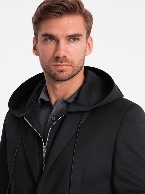 Ombre Clothing Herrenjacke mit abnehmbarem Futter und Kapuze Ombre Clothing