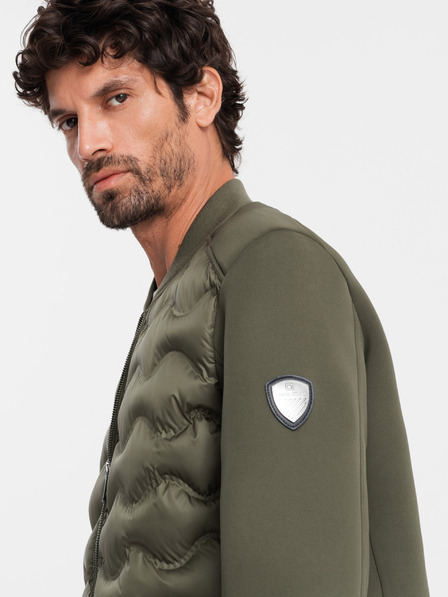 Ombre Clothing Gesteppte Bomberjacke für Herren Ombre Clothing