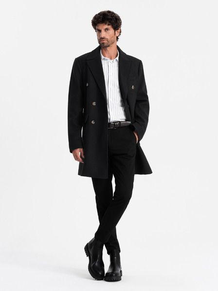 Ombre Clothing Zweireihiger Herrenmantel Ombre Clothing