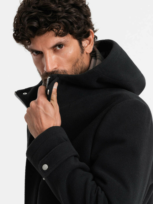 Ombre Clothing Herrenmantel mit Kapuze Ombre Clothing