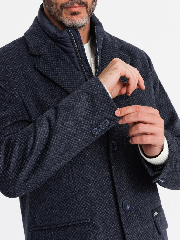 Ombre Clothing Ombre Clothing V2 OM-COWC-0121 Herrenmantel aus Wollgemisch mit Knopfleiste