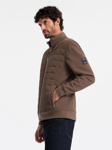 Ombre Clothing Leichte Herrenjacke mit Reißverschluss und gesteppter Front Ombre Clothing V3 OM-JANP-0193