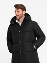 Ombre Clothing Lange Parka-Steppjacke für Herren mit abnehmbarer Kapuze Ombre Clothing