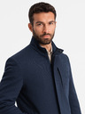 Ombre Clothing Strukturierter Herrenmantel mit hohem Kragen von Ombre Clothing
