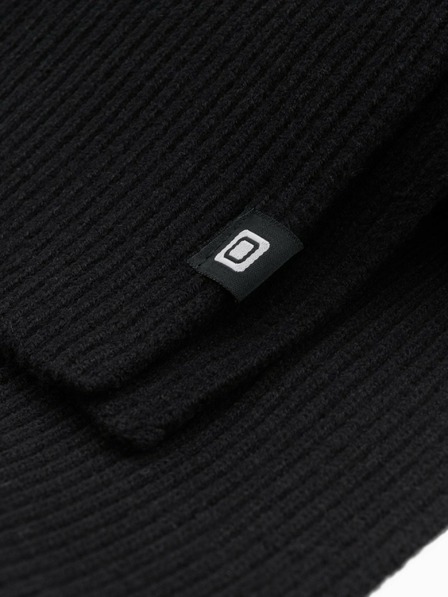 Ombre Clothing Herrenschal einfarbig gestrickt mit Rippung schwarz Ombre Clothing