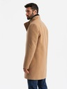 Ombre Clothing Herrenmantel mit asymmetrischem Verschluss und hohem Kragen hellbraun Ombre Clothing