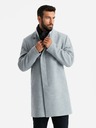 Ombre Clothing Herren Parka-Mantel mit hohem Kragen und asymmetrischem Verschluss Grau Ombre Kleidung