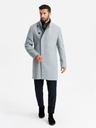 Ombre Clothing Herren Parka-Mantel mit hohem Kragen und asymmetrischem Verschluss Grau Ombre Kleidung