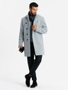Ombre Clothing Herren Parka-Mantel mit hohem Kragen und asymmetrischem Verschluss Grau Ombre Kleidung