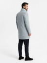 Ombre Clothing Herren Parka-Mantel mit hohem Kragen und asymmetrischem Verschluss Grau Ombre Kleidung