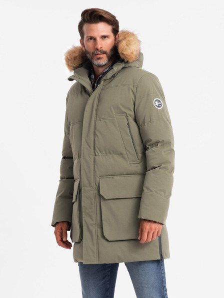 Ombre Clothing Lange Parka-Jacke für Herren Ombre Clothing