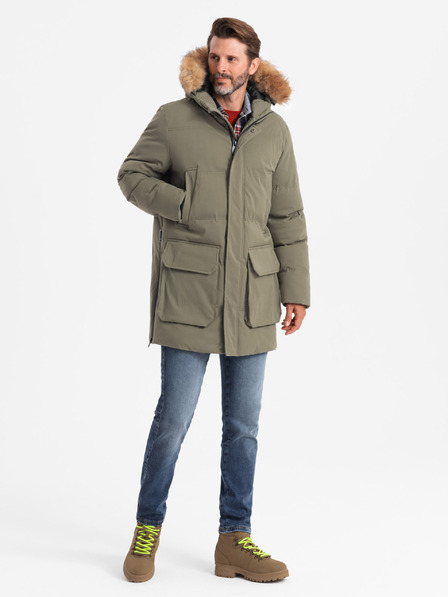 Ombre Clothing Lange Parka-Jacke für Herren Ombre Clothing