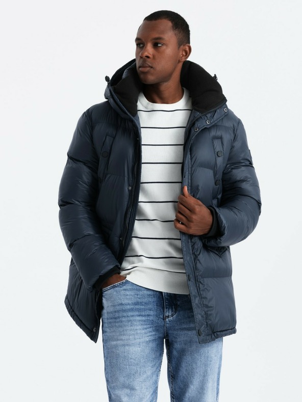 Ombre Clothing Lange Herrenjacke mit Taschen Ombre Clothing