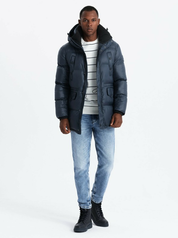 Ombre Clothing Lange Herrenjacke mit Taschen Ombre Clothing