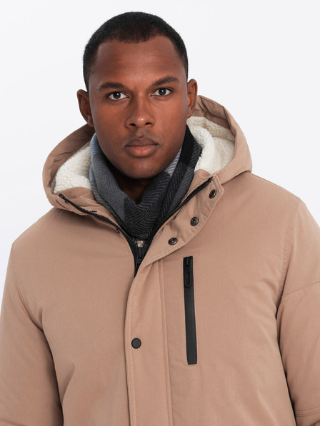 Ombre Clothing Lange Parka-Jacke für Herren Ombre Clothing