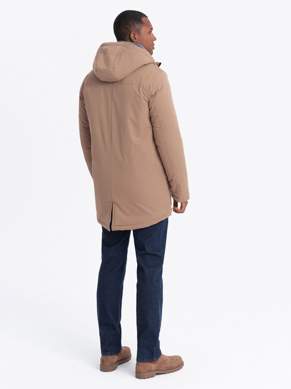 Ombre Clothing Lange Parka-Jacke für Herren Ombre Clothing