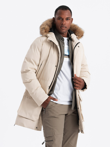 Ombre Clothing Lange Parka-Jacke für Herren Ombre Clothing