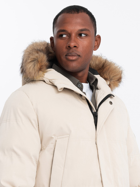 Ombre Clothing Lange Parka-Jacke für Herren Ombre Clothing