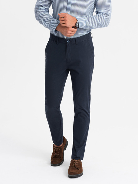 Ombre Clothing Unifarbene Herren-Chinohose REGULAR FIT dunkelblau Ombre-Kleidung