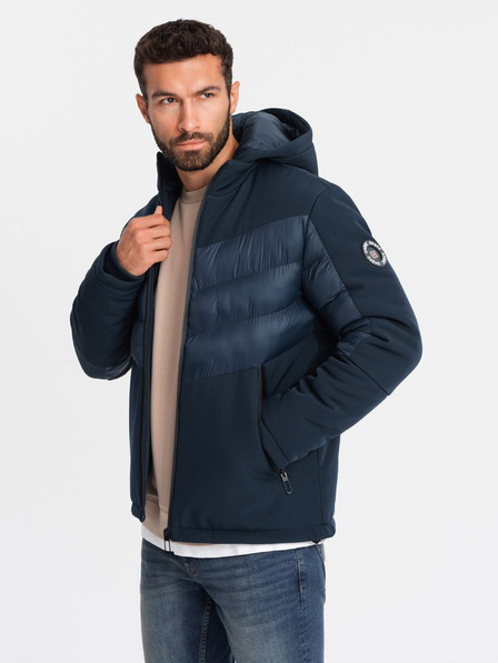 Ombre Clothing Herren Steppjacke mit hohem Kragen Dunkelblau Ombre Kleidung