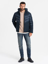 Ombre Clothing Herren Steppjacke mit hohem Kragen Dunkelblau Ombre Kleidung