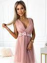 numoco Tüllkleid mit Dekolleté und Schleife - dirty pink Numoco