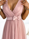 numoco Tüllkleid mit Dekolleté und Schleife - dirty pink Numoco