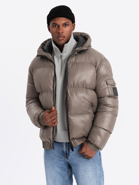 Ombre Clothing Warme Herrenjacke mit gerippten Abschlüssen Ombre Clothing