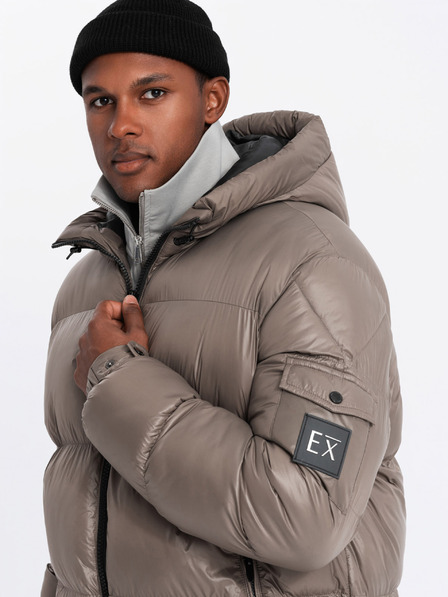 Ombre Clothing Warme Herrenjacke mit gerippten Abschlüssen Ombre Clothing