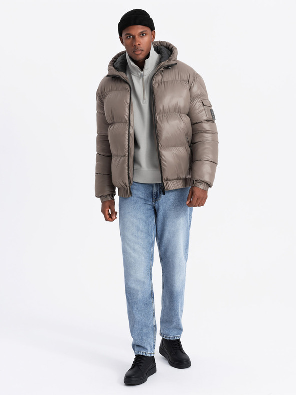 Ombre Clothing Warme Herrenjacke mit gerippten Abschlüssen Ombre Clothing